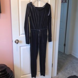 Material Girl Active Velour Long Sleeve Jumpsuit